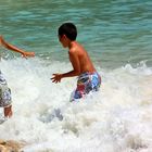 Jungs am Strand von La Granadella 2009