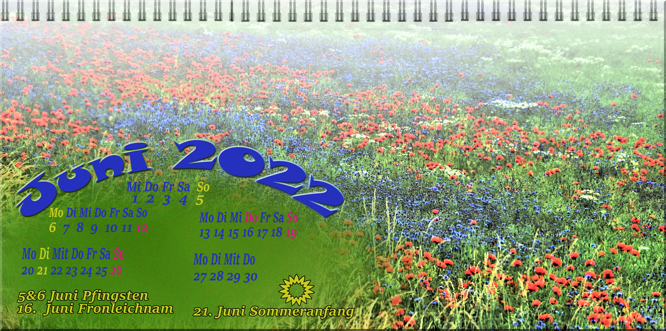 Juni 2022 Kalenderblatt