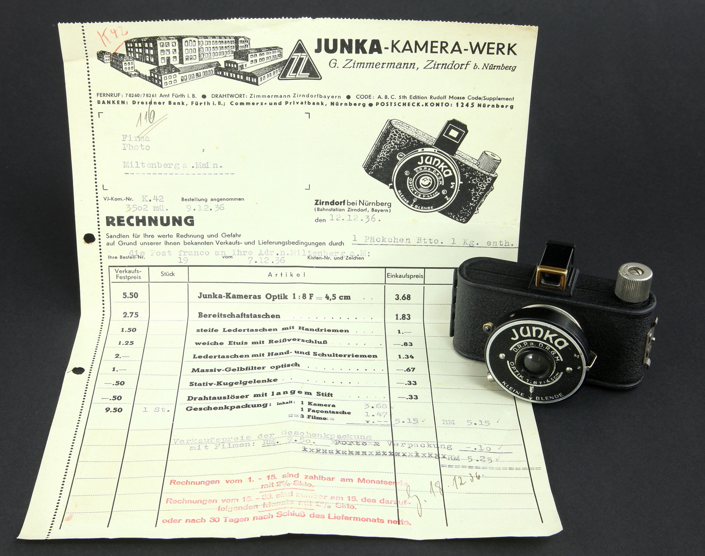 JUNKA Kamera 1936 