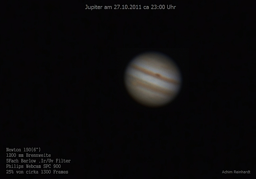 Jupiter am 27.10.2011 cirka 23:00 Uhr