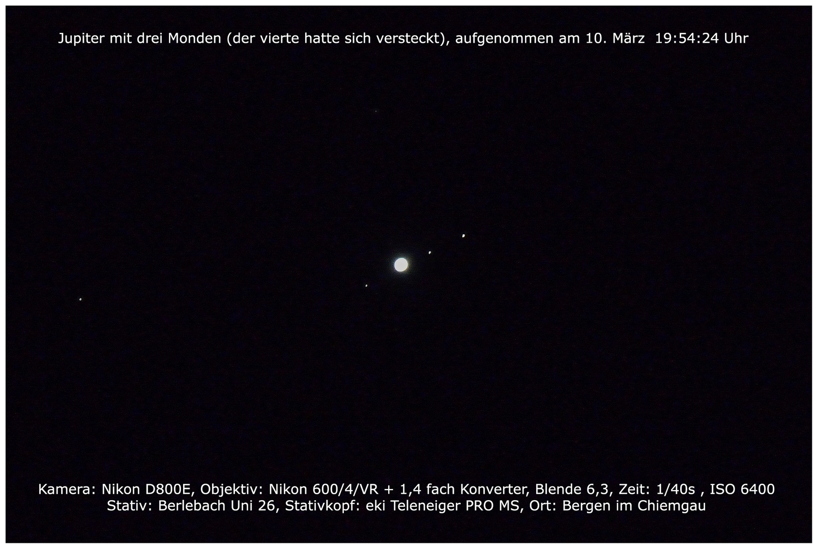 Jupiter mit drei Monden