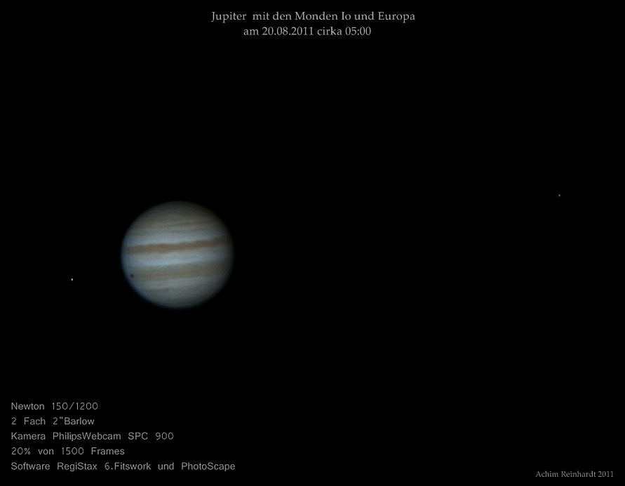 Jupiter mit Mond durchgand am 20.08.2011