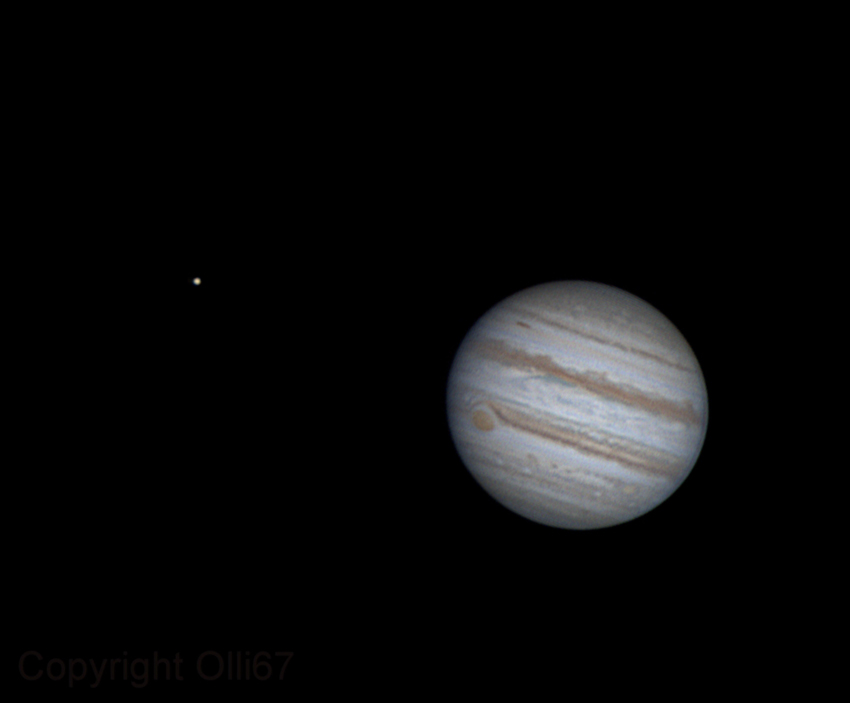 Jupiter mit Mond Io am 22.03.2015 um 21:57 Uhr