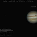 Jupiter mit Mond Io und Kalisto am 30.10.2011