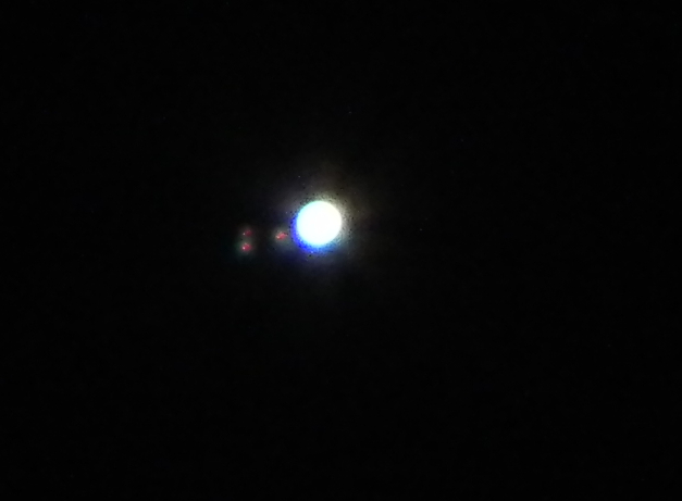 Jupiter und Monde — vergrößerte Aufnahme