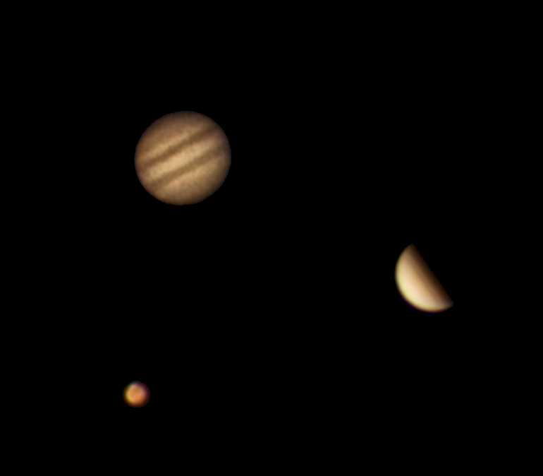 Jupiter, Venus, Mars