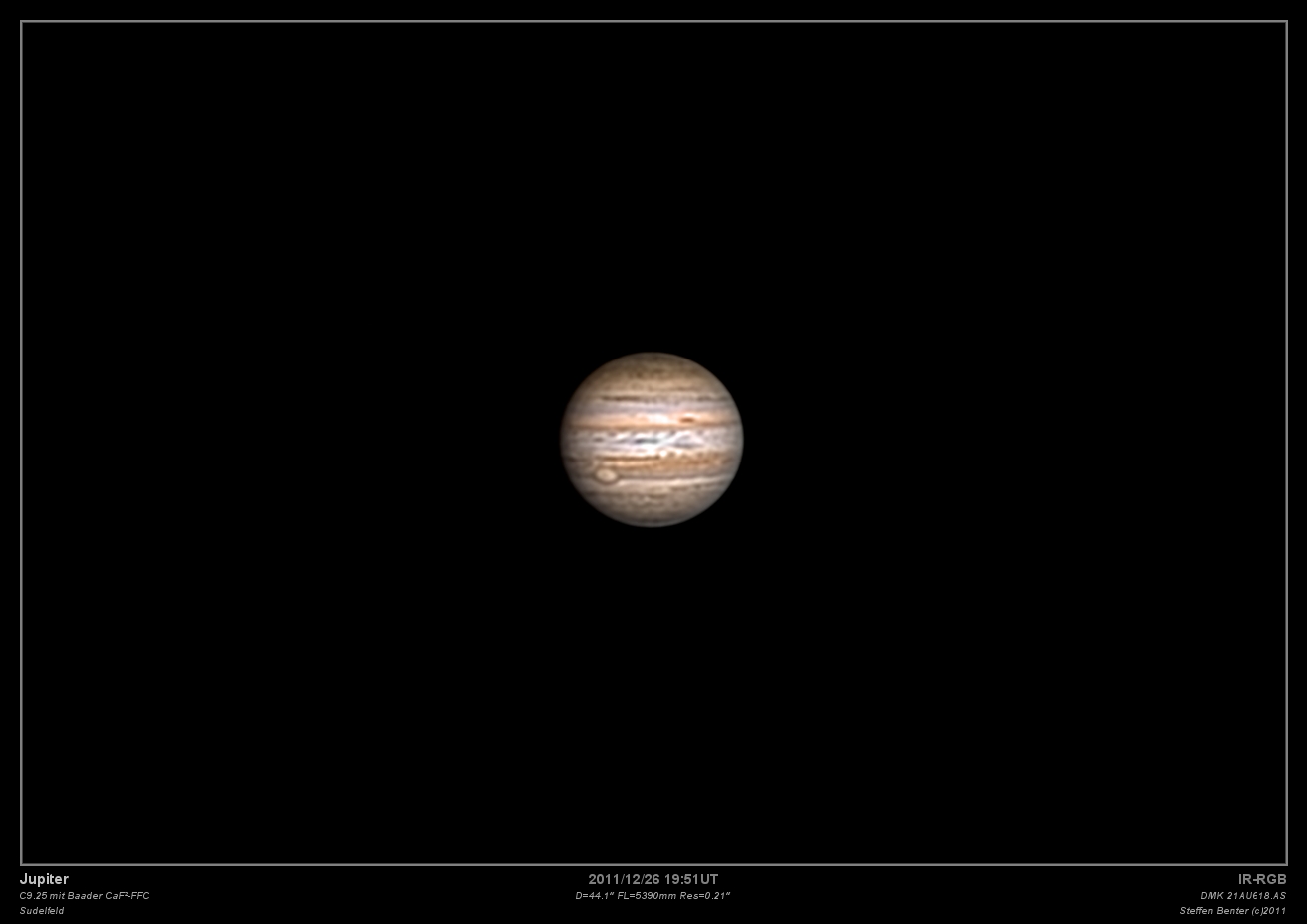 Jupiter vom 26.12.2011 mit GRF