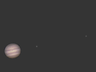 Jupiter, zwei Monde