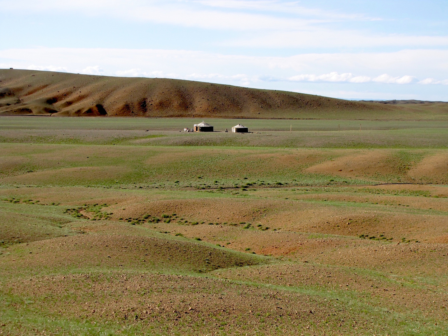 Jurten in der mongolischen Steppe