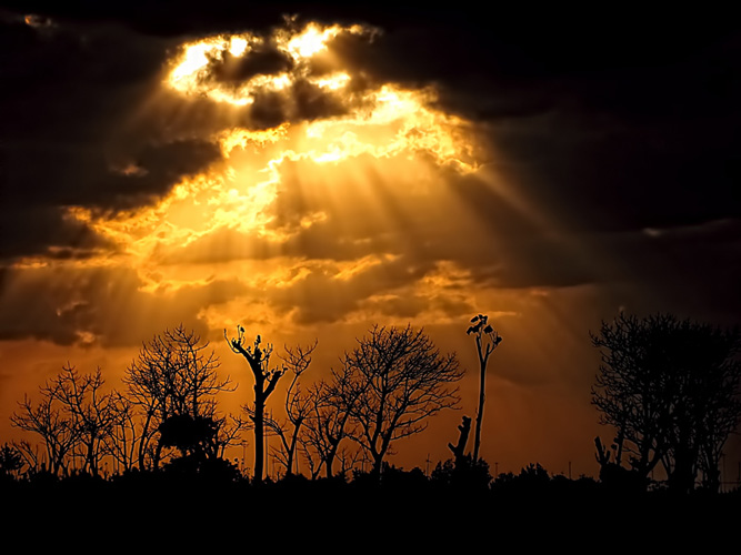 just before rainfall