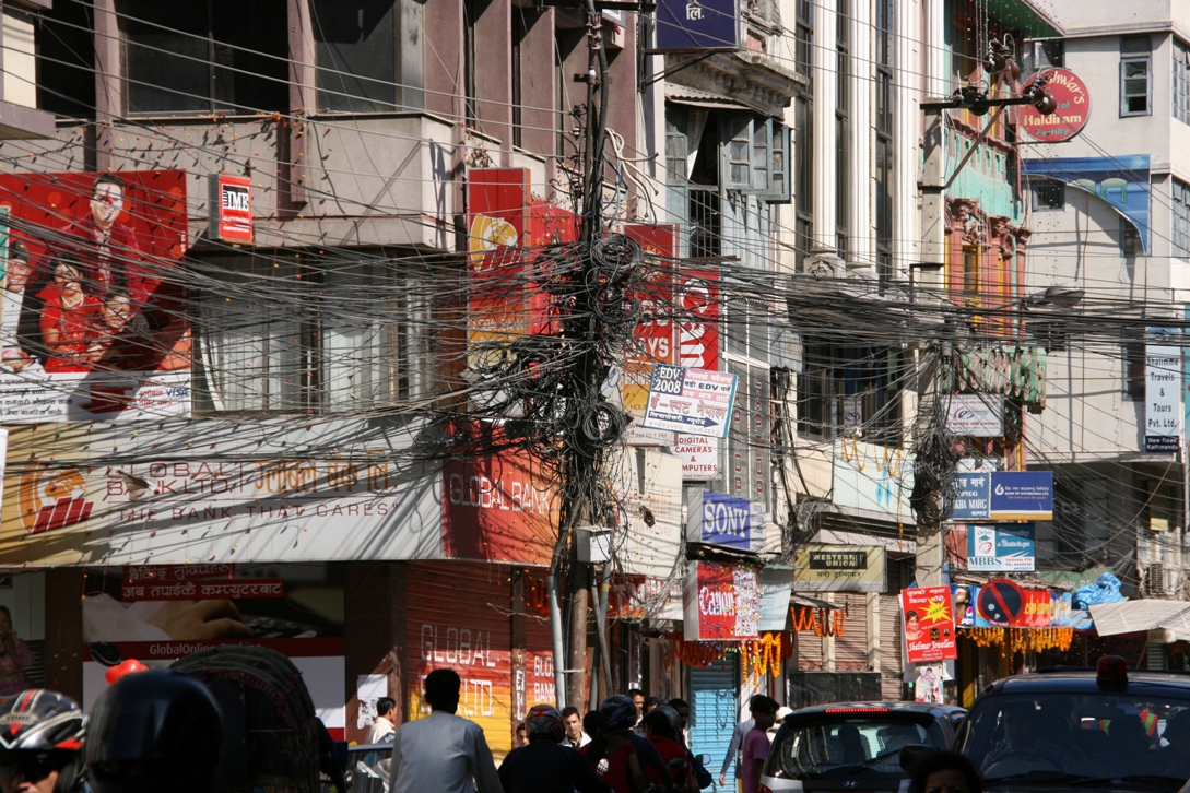 Kabelcocktail in Kathmandu