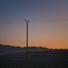 Kabelmast bei Sonnenaufgang