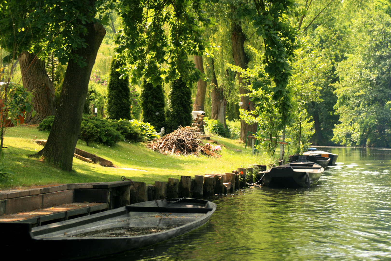 Kähne im Spreewald