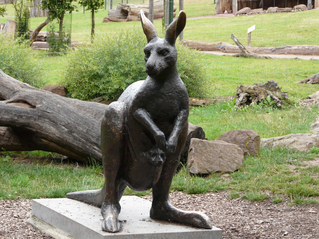 Känguru-Statue im Erfurter Zoopark