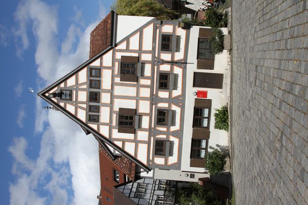 Kässbohrer Haus an der Blau im Ulmer Fischerviertel