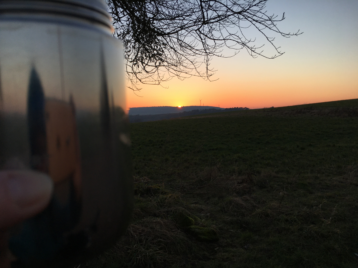 Kaffee im Sonnenuntergang