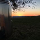 Kaffee im Sonnenuntergang