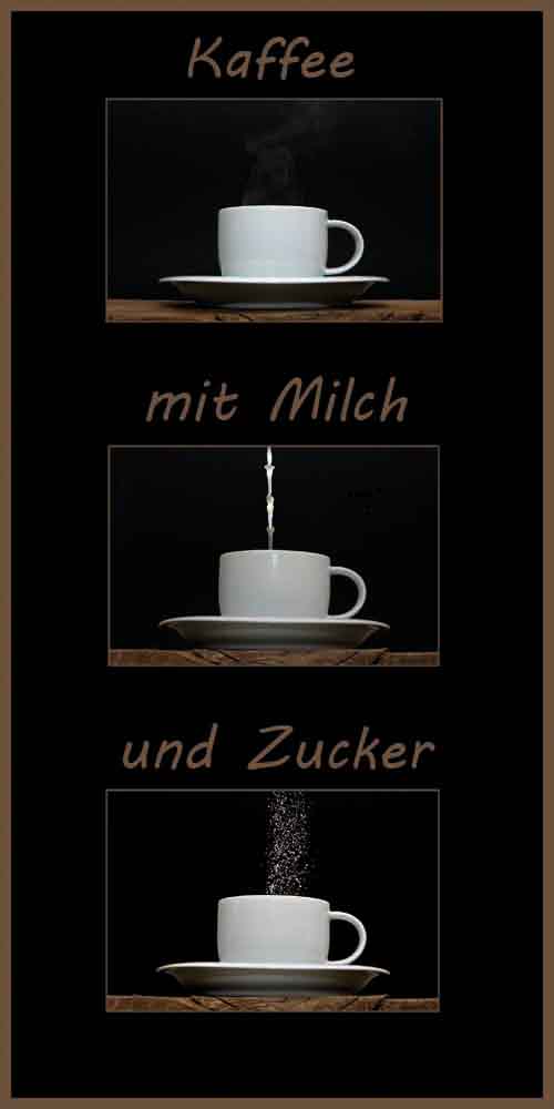 Kaffee mit Milch und Zucker