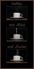 Kaffee mit Milch und Zucker