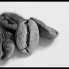 Kaffeebohnen in schwarz & weiß