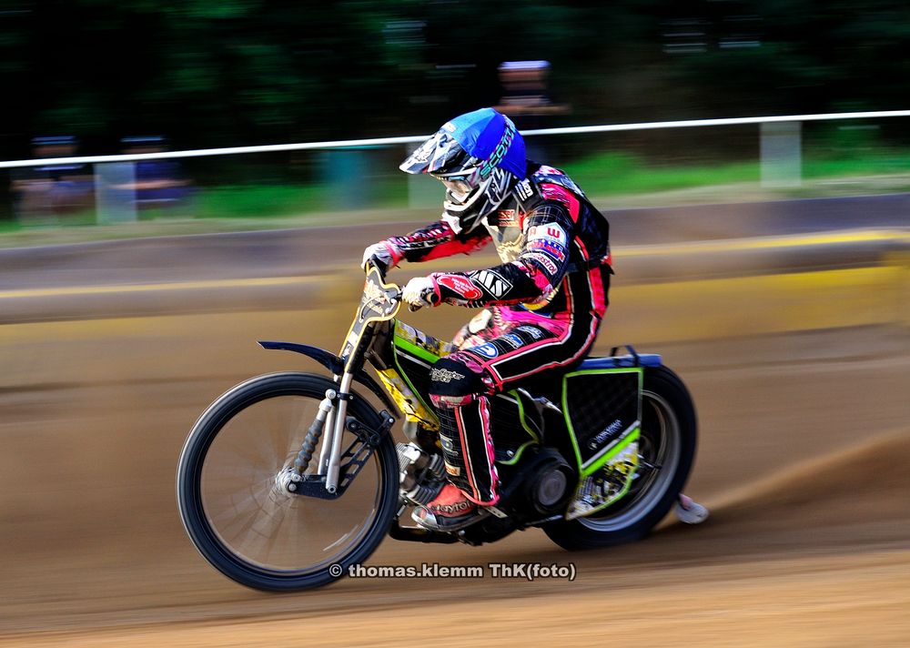 Kai Huckenbeck auf der Speedwaybahn Heidering Wittstock