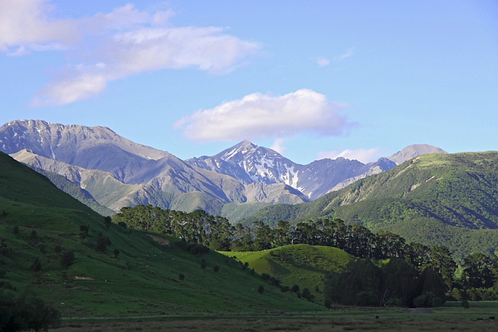 Kaikoura Range im Abendlicht