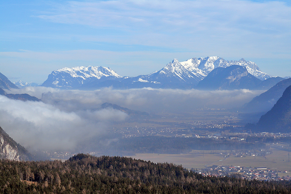 Kaiserblick  vom  Rasthaus Kanzelkehre in 896 m oberhalb von Wiesing