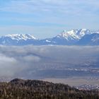 Kaiserblick  vom  Rasthaus Kanzelkehre in 896 m oberhalb von Wiesing