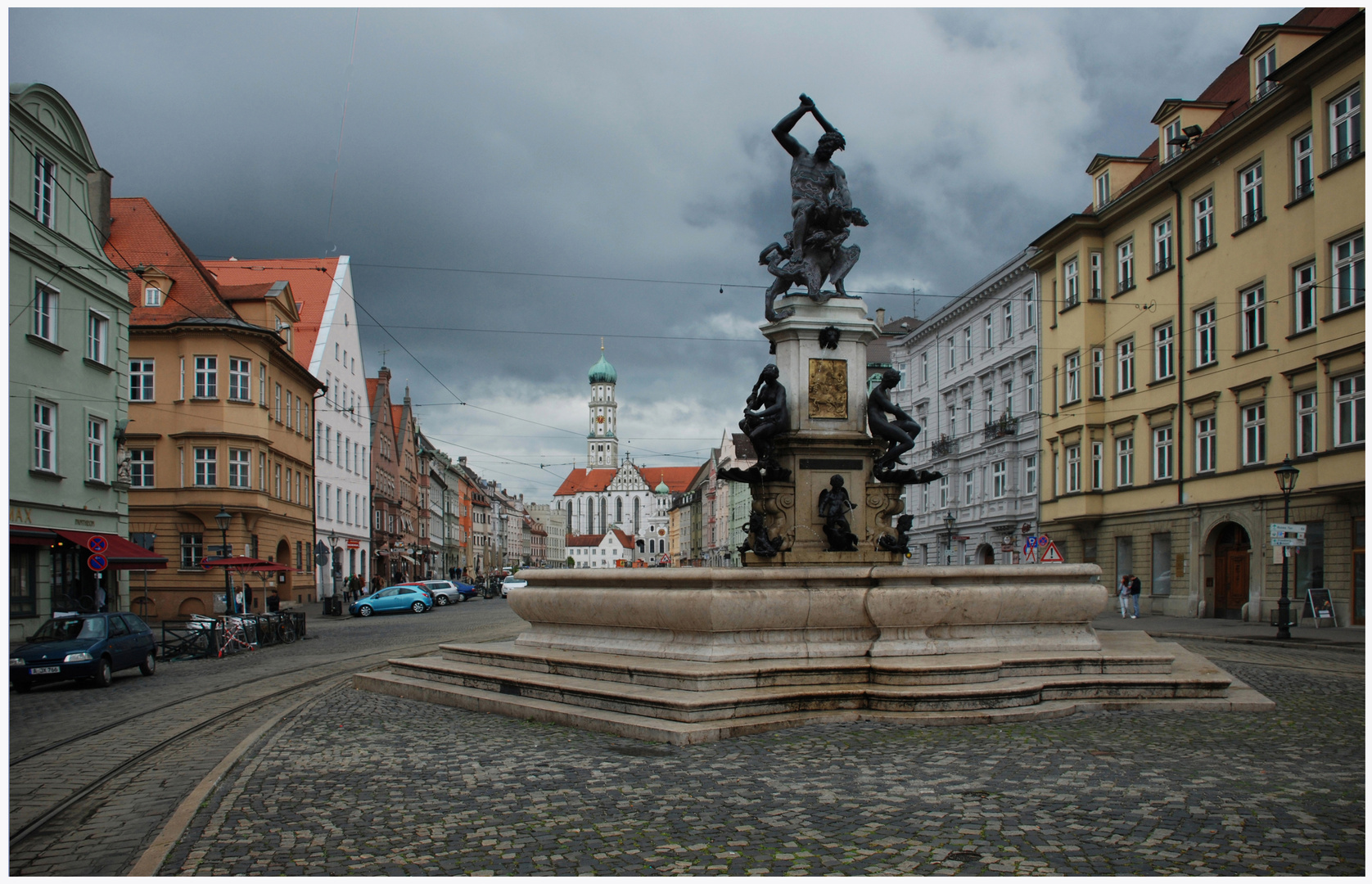 Kaisermeile mit Herkulesbrunnen in Augsburg,