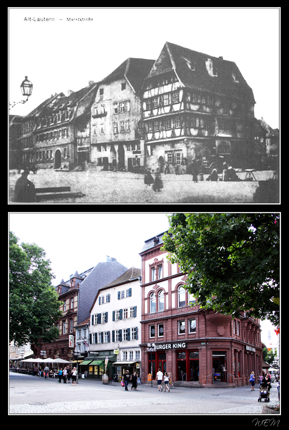 Kaiserslautern einst und heute - Alter Markt ca.1858