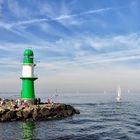 Kaiserwetter an der Mole von  Warnemünde