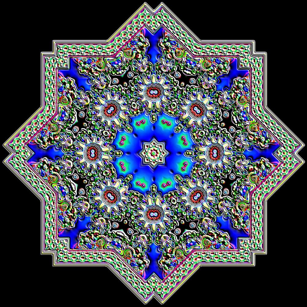 Kaleidoskop aus FE-Fraktal (150-14 Blume_R39-2G2)