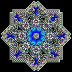 Kaleidoskop aus FE-Fraktal (150-14 Blume_R39-2G2)
