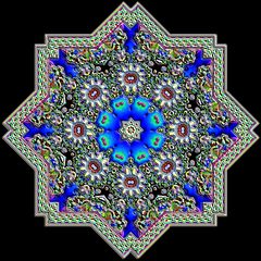 Kaleidoskop aus FE-Fraktal (150-14 Blume_R39-2G2)