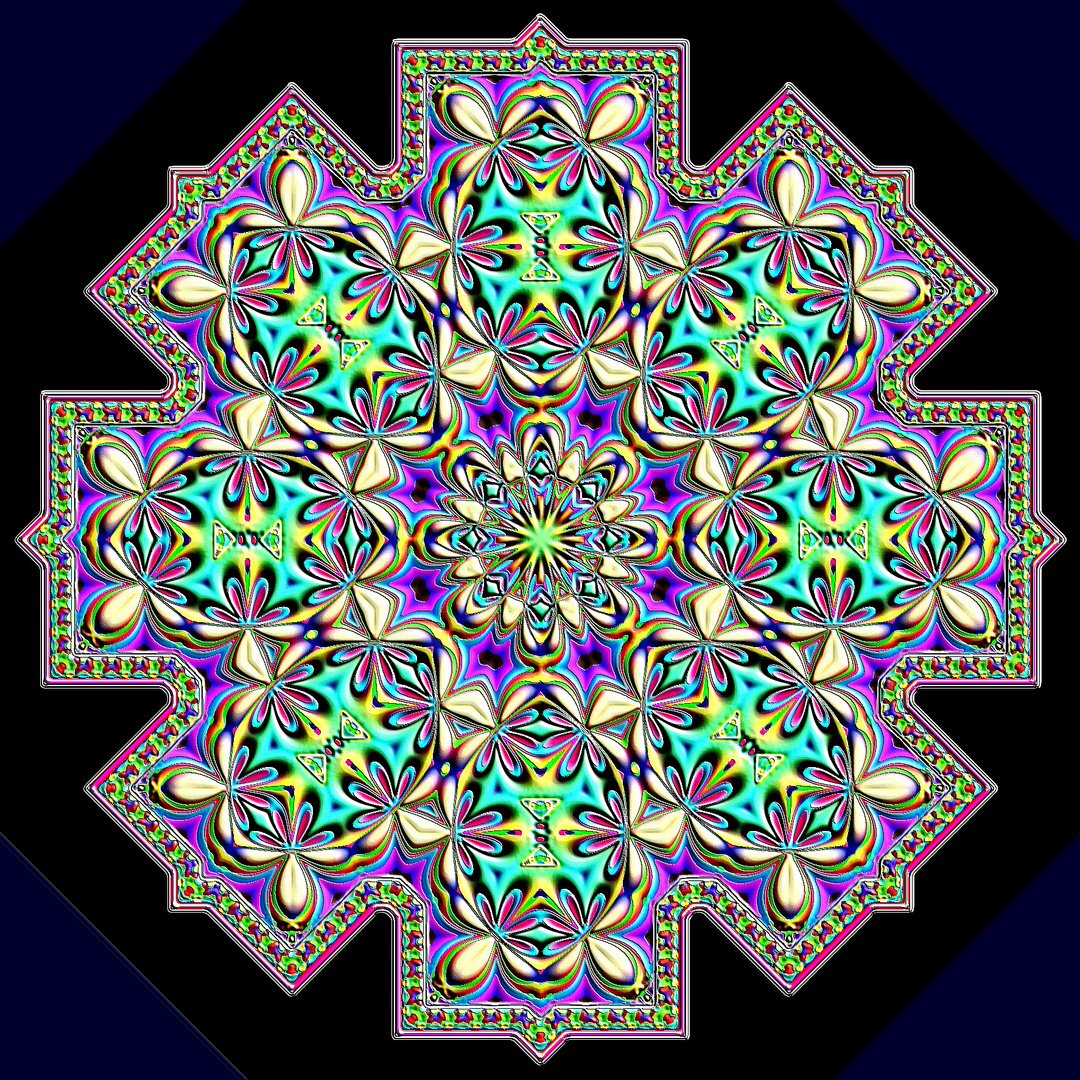 Kaleidoskop der FE-Fraktale (157-12-G) mit Emaille