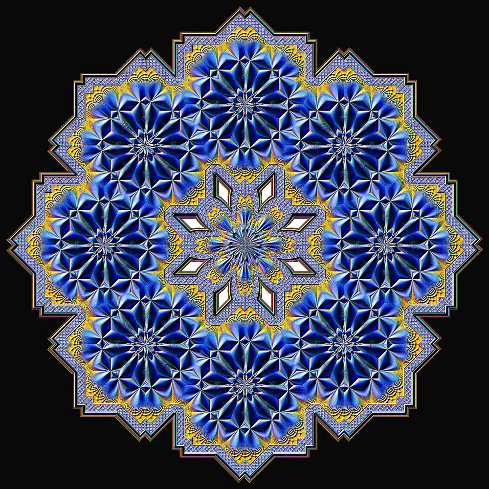 Kaleidoskop der FE-Fraktale (157-15) mit Neon