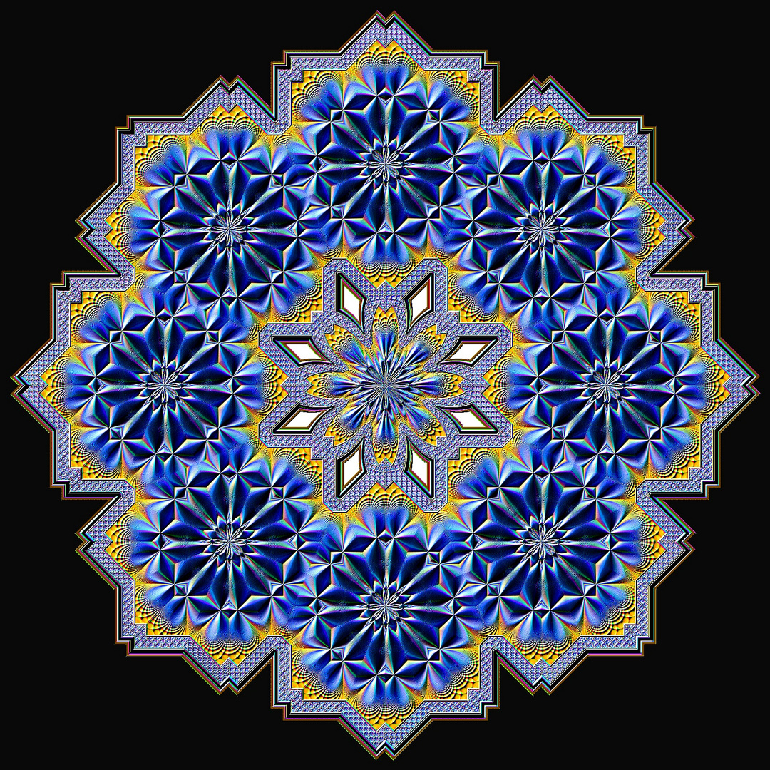 Kaleidoskop der FE-Fraktale (157-15) mit Neon