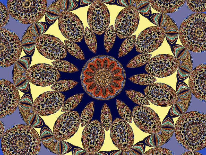 Kaleidoskop nach Art eines Teppichmusters