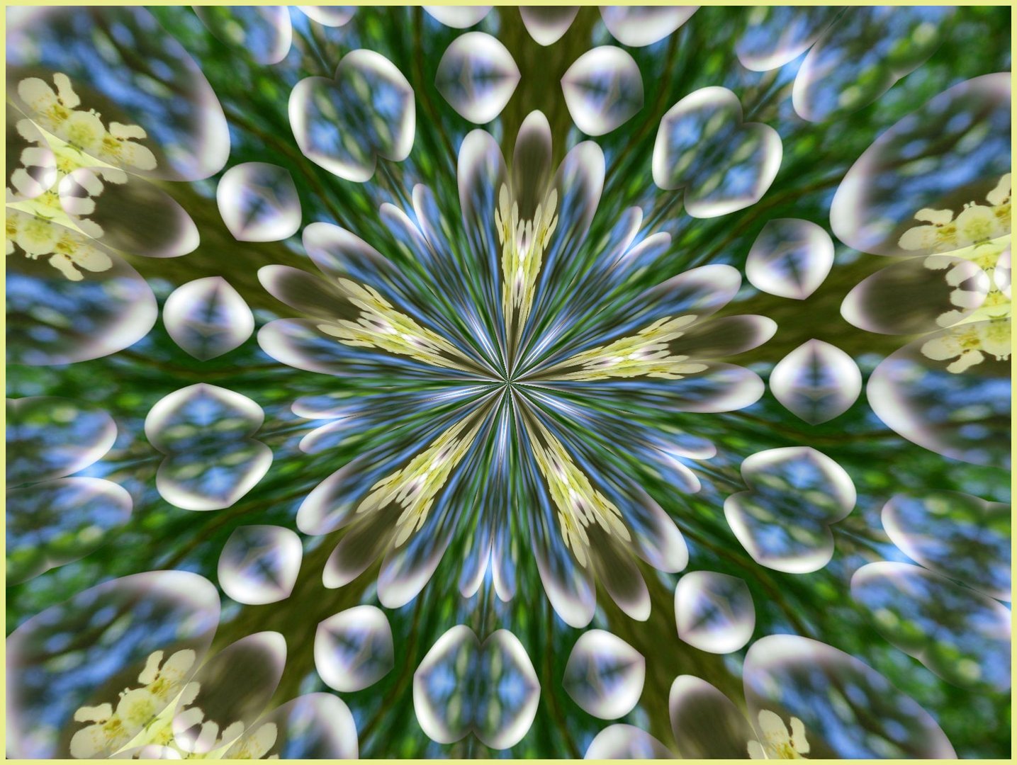 Kaleidoskop von einer hängenden Kerze