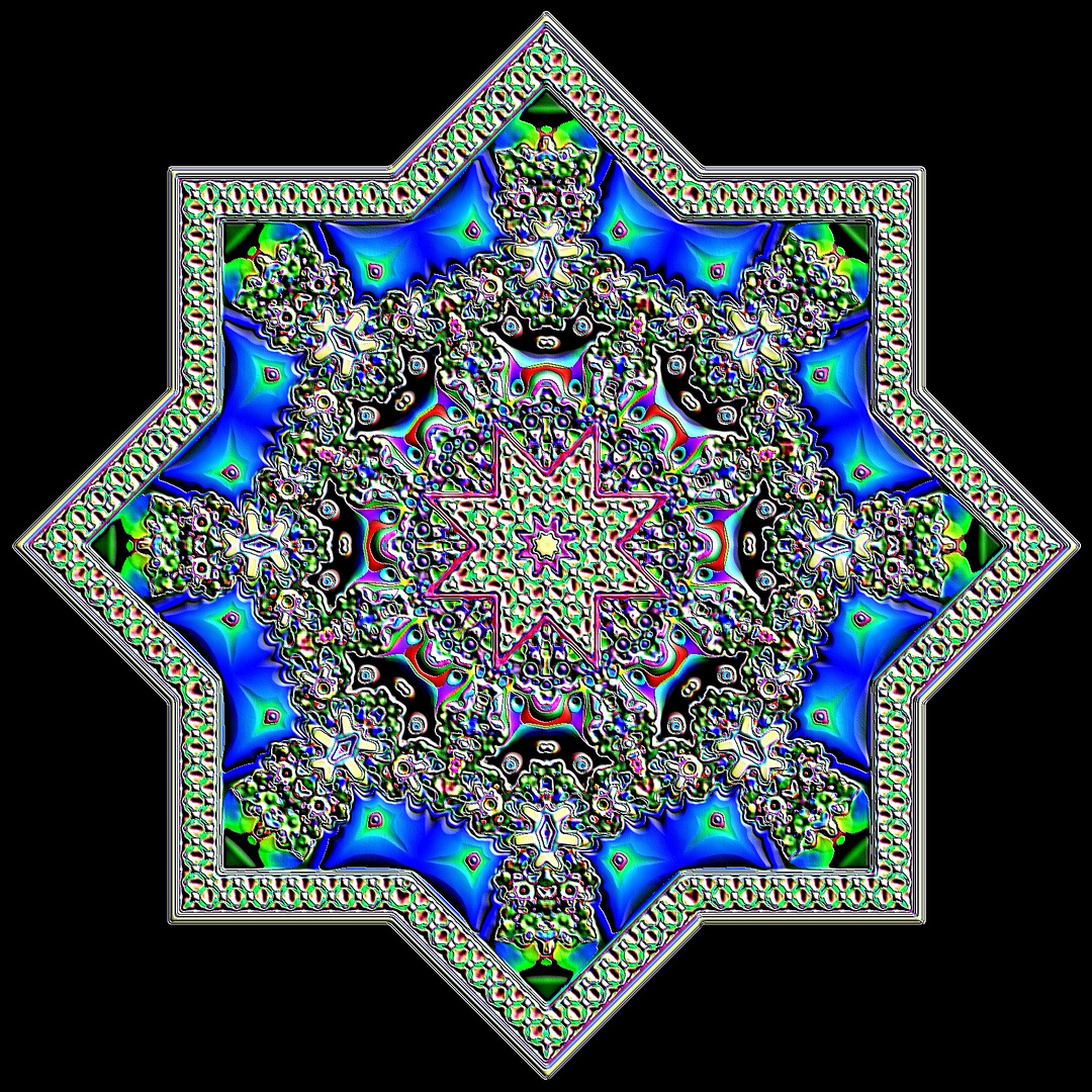 Kaleidoskop von FE-Fraktal 150-14  (Blume_R39-2G2)