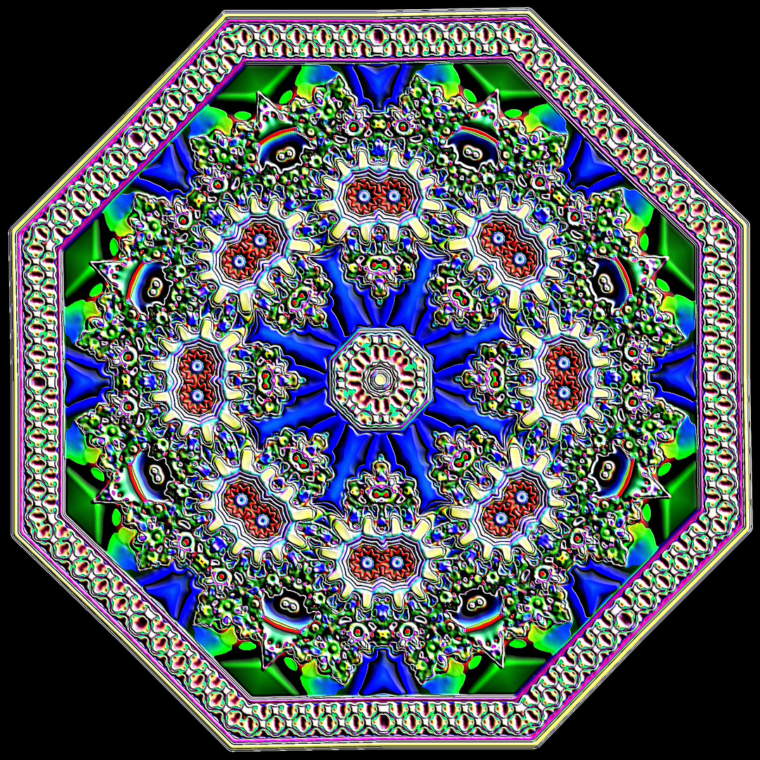 Kaleidoskop von FE-Fraktal (150-14 mit Blumen)