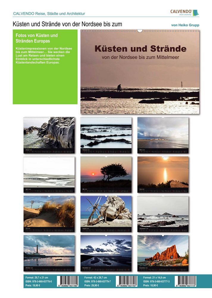 Kalender 2015 Küsten und Strände