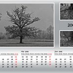 Kalender in Schwarz-Weiss, Quartal 2