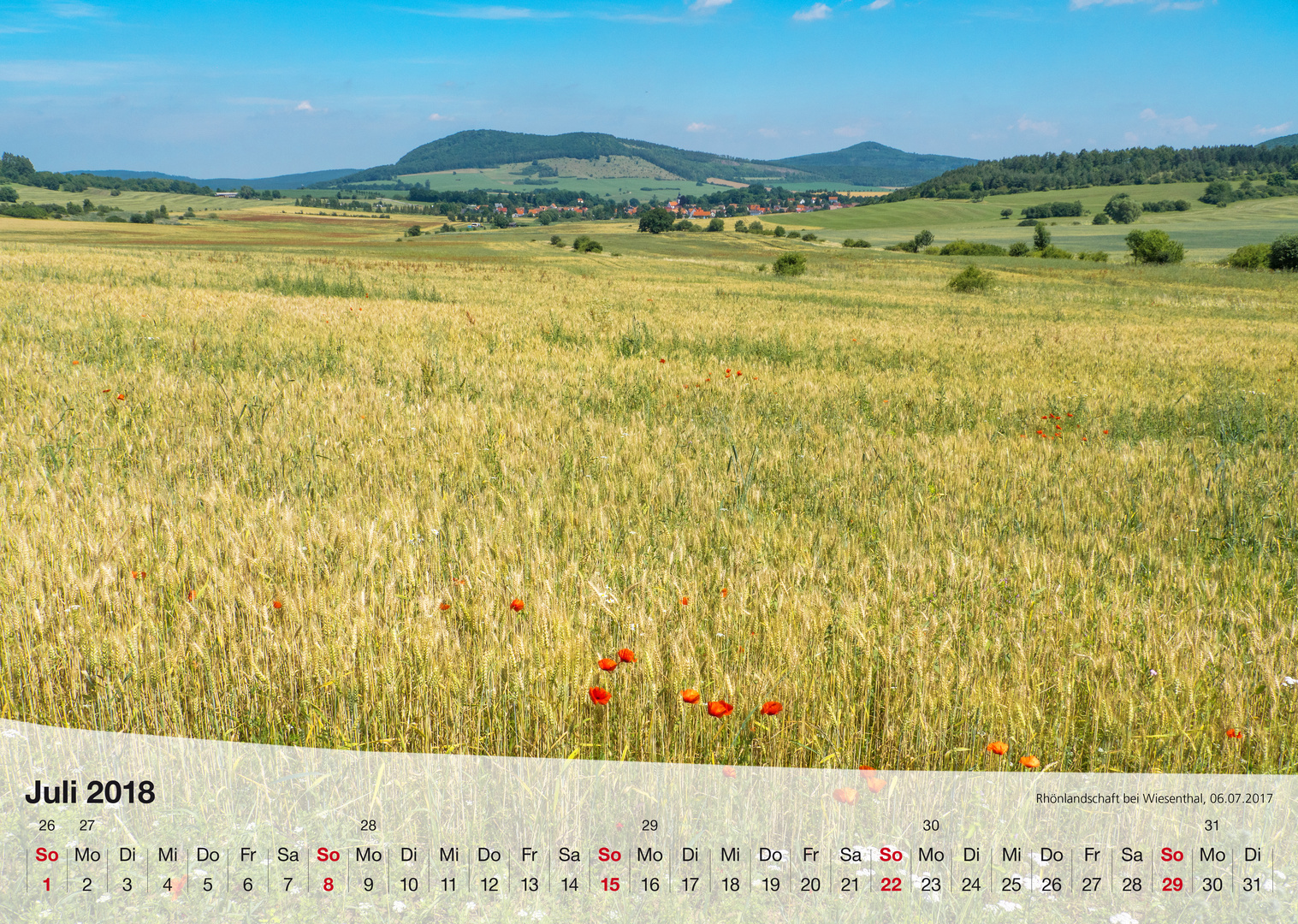 Kalender Thüringer Landschaften 2018 Juli