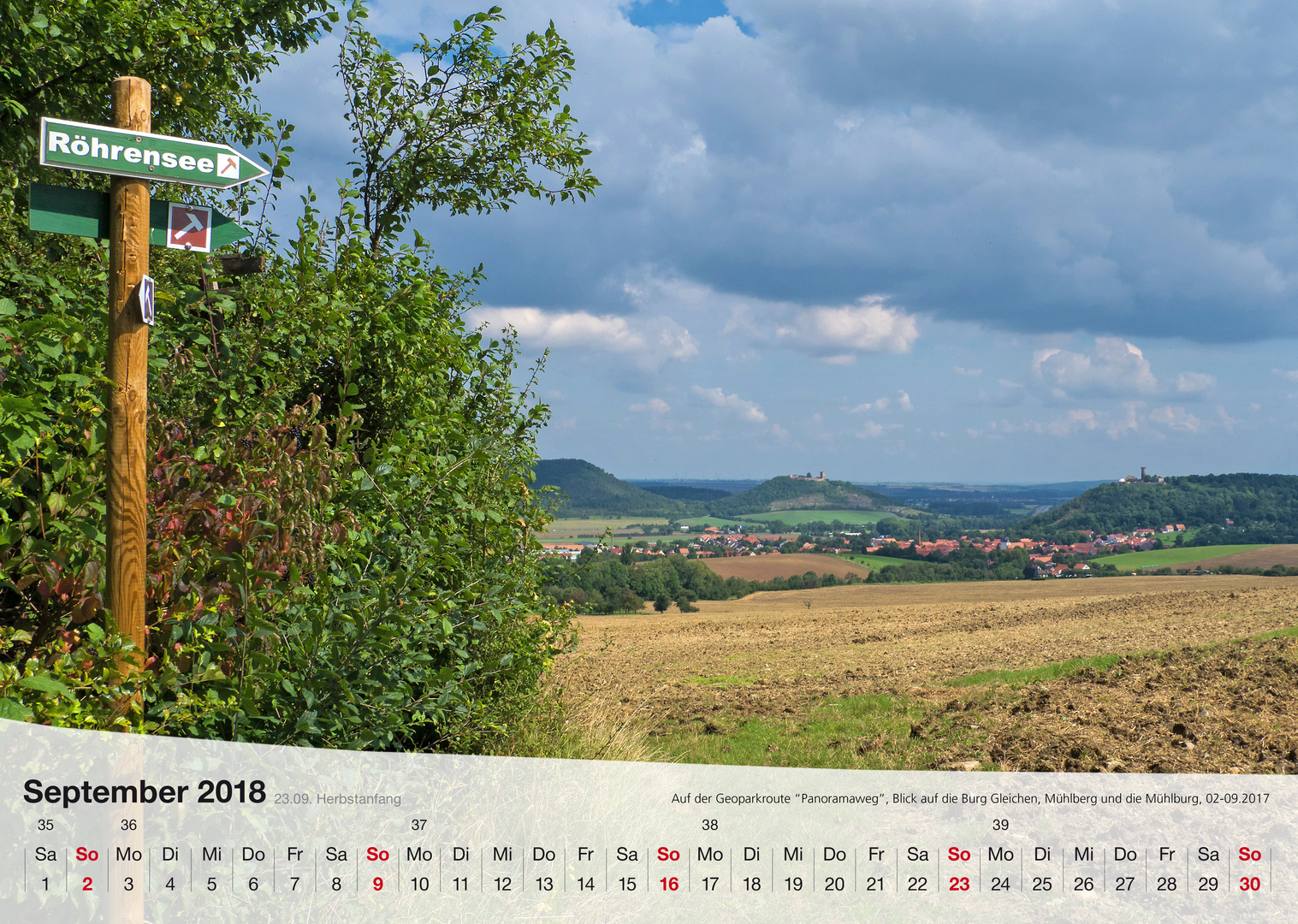 Kalender Thüringer Landschaften 2018 September