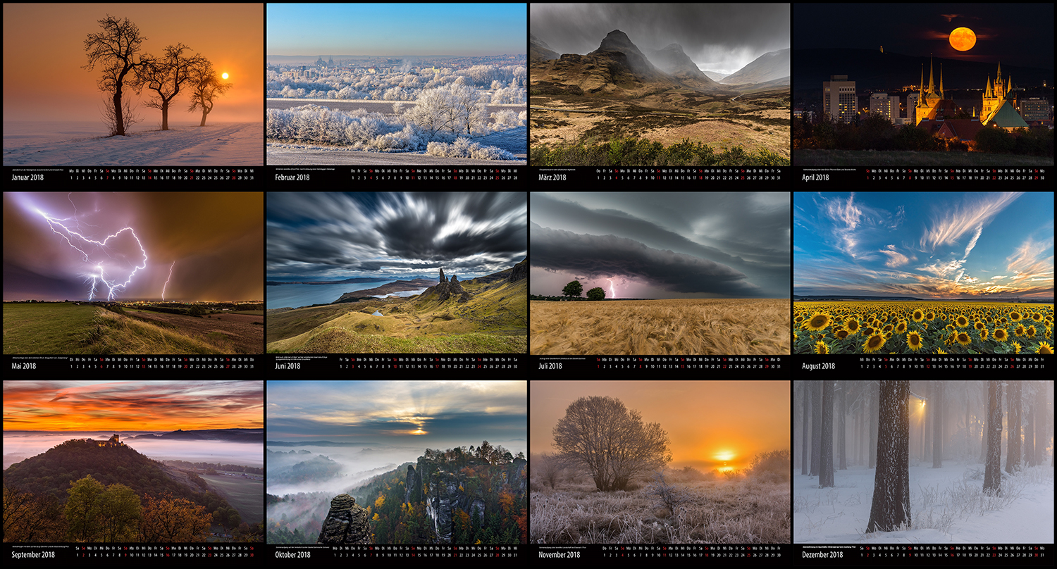 Kalender "Wettermotive 2018" Foto & Bild  jahreszeiten, gewitterfotos 