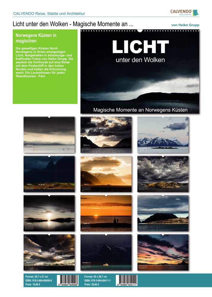 Kalender2016: Licht unter den Wolken