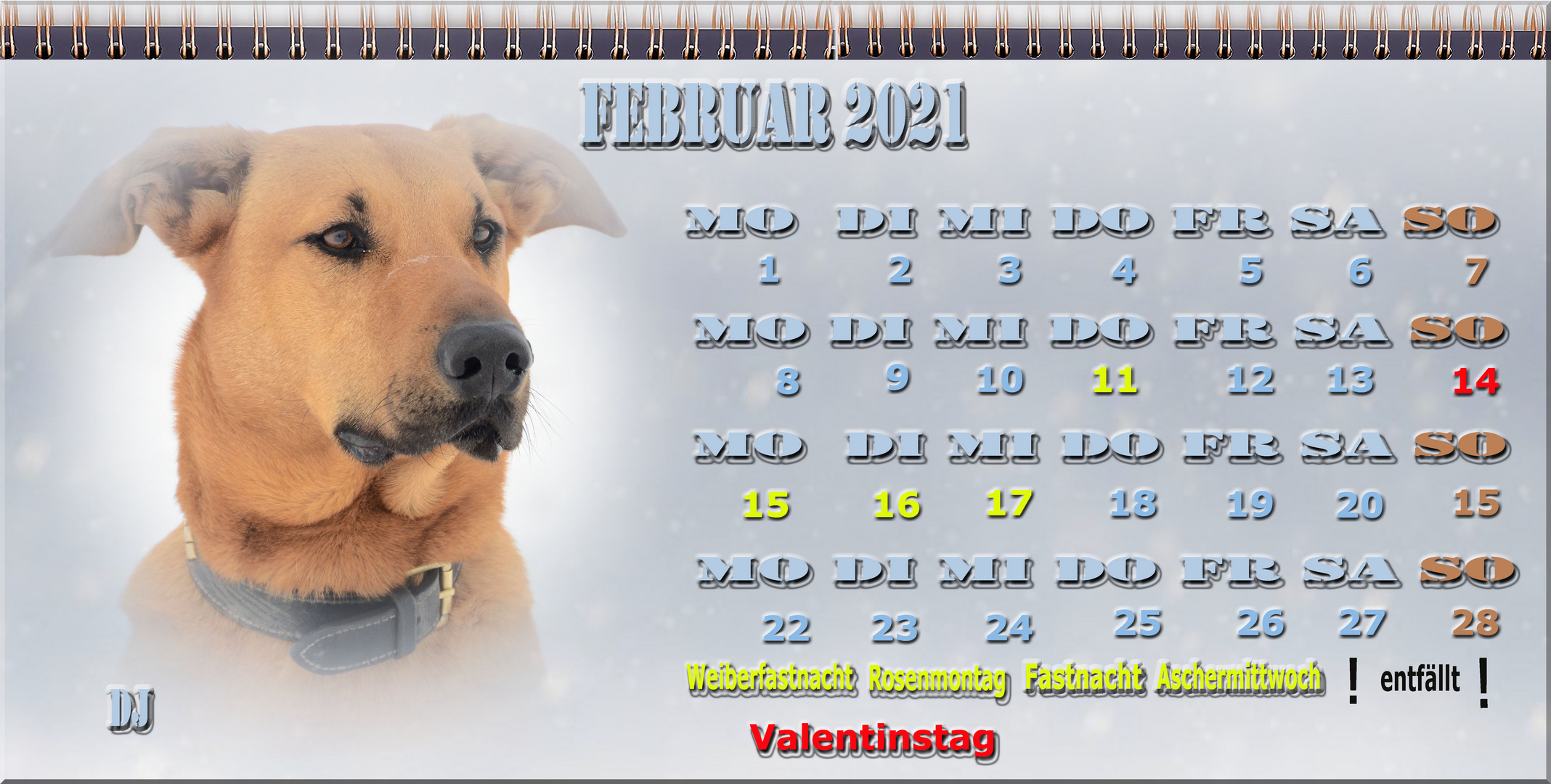 Kalenderblatt Februar 2021