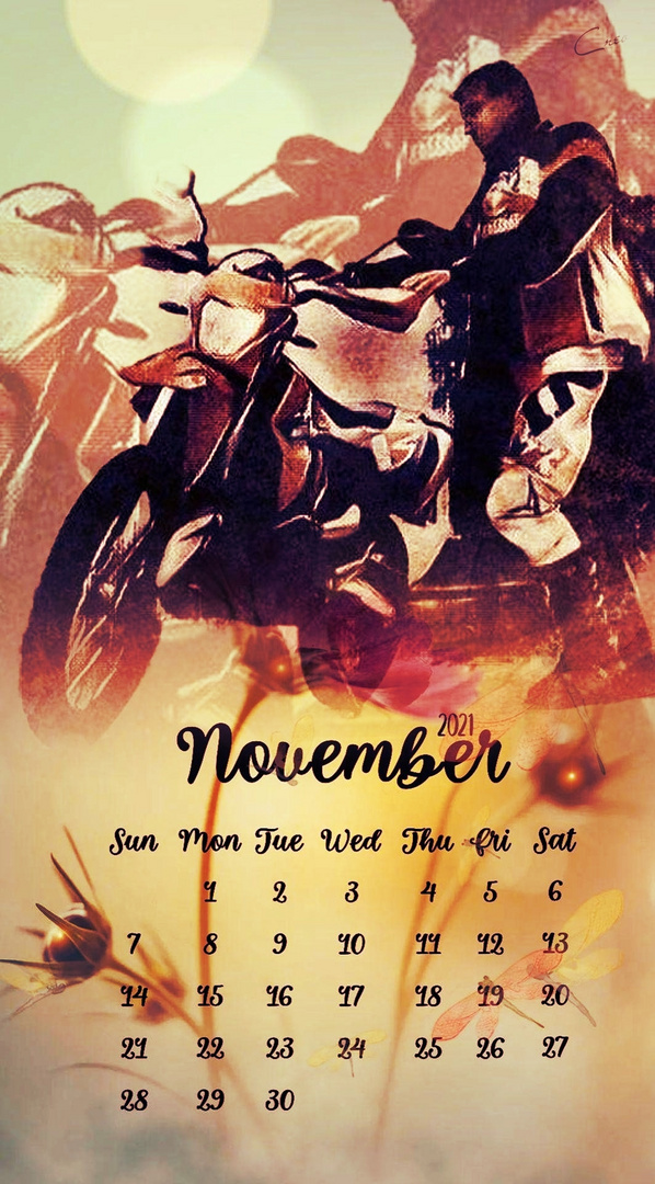 Kalenderblatt für Biker
