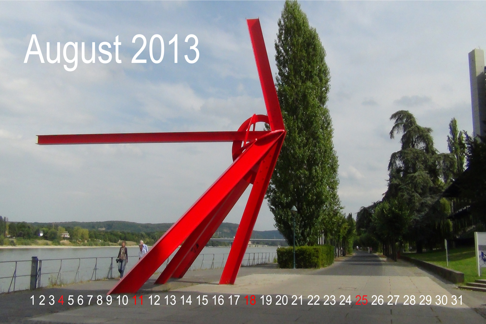 Kalenderblatt : Promenade am Rhein (Bonn)